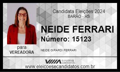 Candidato NEIDE FERRARI 2024 - BARÃO - Eleições