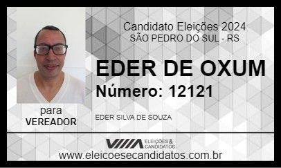 Candidato EDER DE OXUM 2024 - SÃO PEDRO DO SUL - Eleições