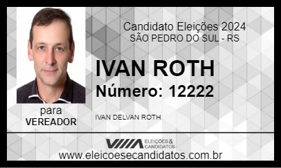 Candidato IVAN ROTH 2024 - SÃO PEDRO DO SUL - Eleições