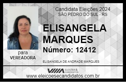 Candidato ELISANGELA MARQUES 2024 - SÃO PEDRO DO SUL - Eleições