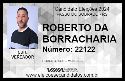 Candidato ROBERTO DA BORRACHARIA 2024 - PASSO DO SOBRADO - Eleições