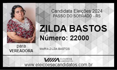 Candidato ZILDA BASTOS 2024 - PASSO DO SOBRADO - Eleições