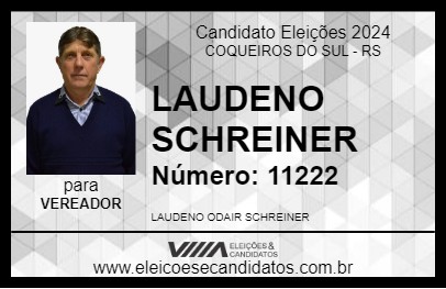 Candidato LAUDENO SCHREINER 2024 - COQUEIROS DO SUL - Eleições