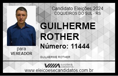 Candidato GUILHERME ROTHER 2024 - COQUEIROS DO SUL - Eleições