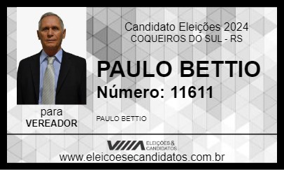 Candidato PAULO BETTIO 2024 - COQUEIROS DO SUL - Eleições