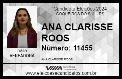 Candidato ANA CLARISSE ROOS 2024 - COQUEIROS DO SUL - Eleições