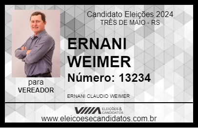 Candidato ERNANI WEIMER 2024 - TRÊS DE MAIO - Eleições