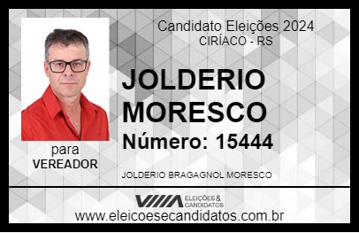 Candidato JOLDERIO MORESCO 2024 - CIRÍACO - Eleições