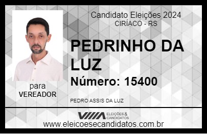 Candidato PEDRINHO DA LUZ 2024 - CIRÍACO - Eleições