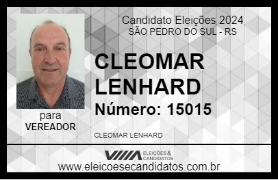 Candidato CLEOMAR LENHARD 2024 - SÃO PEDRO DO SUL - Eleições