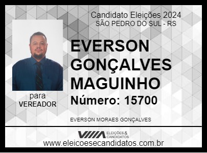 Candidato EVERSON GONÇALVES MAGUINHO 2024 - SÃO PEDRO DO SUL - Eleições