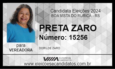 Candidato PRETA ZARO 2024 - BOA VISTA DO BURICÁ - Eleições