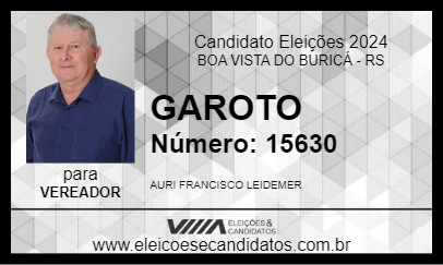 Candidato GAROTO 2024 - BOA VISTA DO BURICÁ - Eleições