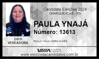 Candidato PAULA YNAJÁ 2024 - CHARQUEADAS - Eleições