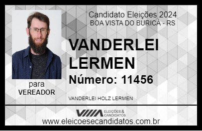 Candidato VANDERLEI LERMEN 2024 - BOA VISTA DO BURICÁ - Eleições