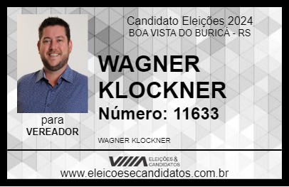 Candidato WAGNER KLOCKNER 2024 - BOA VISTA DO BURICÁ - Eleições