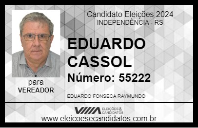 Candidato EDUARDO CASSOL 2024 - INDEPENDÊNCIA - Eleições