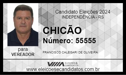 Candidato CHICÃO 2024 - INDEPENDÊNCIA - Eleições