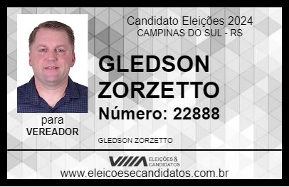 Candidato GLEDSON ZORZETTO 2024 - CAMPINAS DO SUL - Eleições