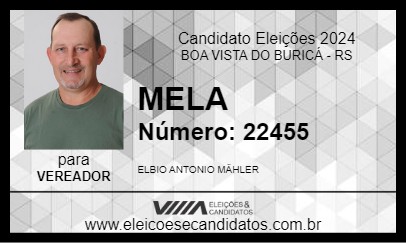 Candidato MELA 2024 - BOA VISTA DO BURICÁ - Eleições