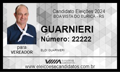 Candidato GUARNIERI 2024 - BOA VISTA DO BURICÁ - Eleições