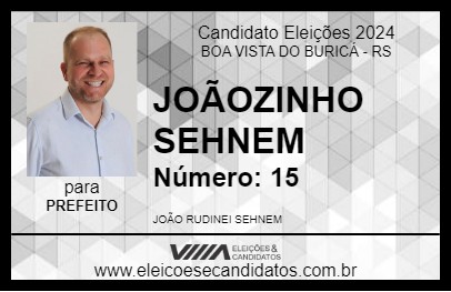 Candidato JOÃOZINHO SEHNEM 2024 - BOA VISTA DO BURICÁ - Eleições