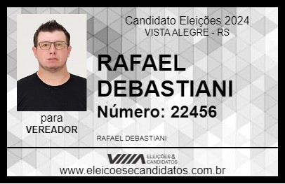 Candidato RAFAEL DEBASTIANI 2024 - VISTA ALEGRE - Eleições