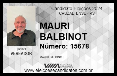 Candidato MAURI BALBINOT 2024 - CRUZALTENSE - Eleições