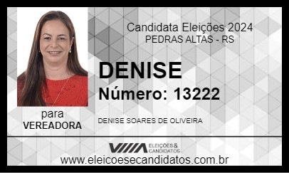 Candidato DENISE 2024 - PEDRAS ALTAS - Eleições