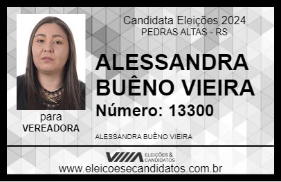 Candidato ALESSANDRA BUÊNO VIEIRA 2024 - PEDRAS ALTAS - Eleições