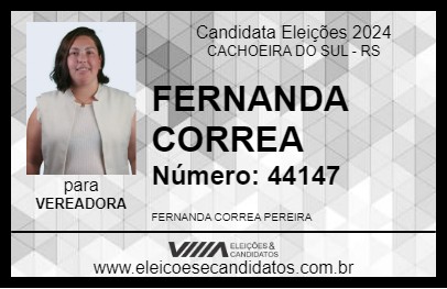 Candidato FERNANDA CORREA 2024 - CACHOEIRA DO SUL - Eleições