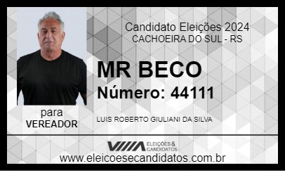 Candidato MR BECO 2024 - CACHOEIRA DO SUL - Eleições