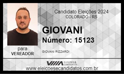 Candidato GIOVANI 2024 - COLORADO - Eleições