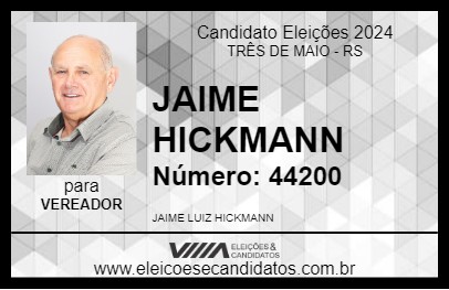 Candidato JAIME HICKMANN 2024 - TRÊS DE MAIO - Eleições