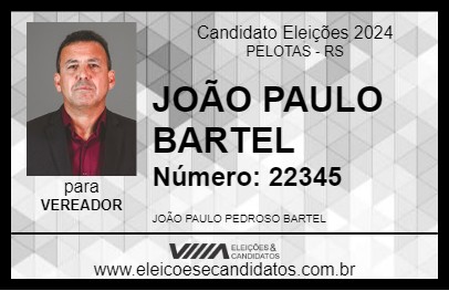 Candidato JOÃO PAULO BARTEL 2024 - PELOTAS - Eleições