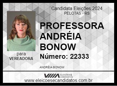 Candidato PROFESSORA ANDRÉIA BONOW 2024 - PELOTAS - Eleições