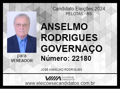 Candidato ANSELMO RODRIGUES GOVERNAÇO 2024 - PELOTAS - Eleições