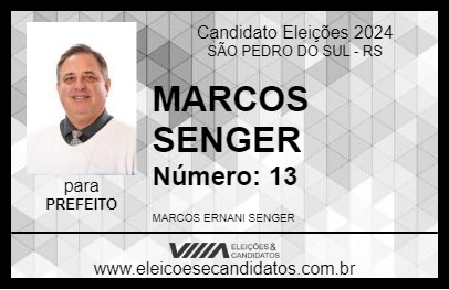 Candidato MARCOS SENGER 2024 - SÃO PEDRO DO SUL - Eleições