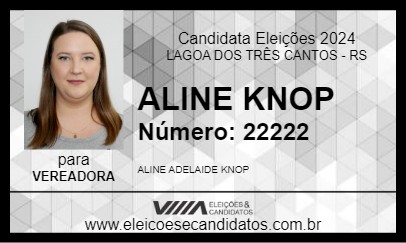 Candidato ALINE KNOP 2024 - LAGOA DOS TRÊS CANTOS - Eleições