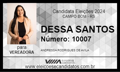 Candidato DESSA SANTOS 2024 - CAMPO BOM - Eleições