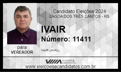 Candidato IVAIR 2024 - LAGOA DOS TRÊS CANTOS - Eleições