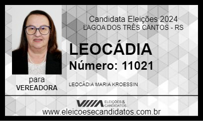 Candidato LEOCÁDIA 2024 - LAGOA DOS TRÊS CANTOS - Eleições