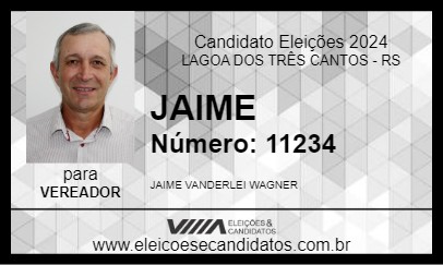 Candidato JAIME 2024 - LAGOA DOS TRÊS CANTOS - Eleições