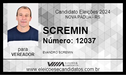 Candidato SCREMIN 2024 - NOVA PÁDUA - Eleições