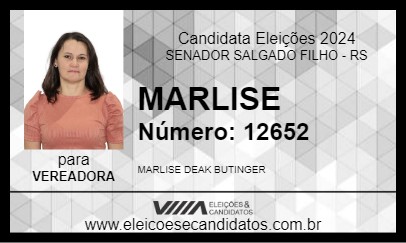 Candidato MARLISE 2024 - SENADOR SALGADO FILHO - Eleições