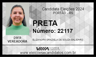 Candidato PRETA 2024 - PORTÃO - Eleições