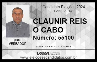 Candidato CLAUNIR REIS O CABO 2024 - CANELA - Eleições