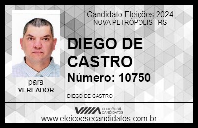 Candidato DIEGO DE CASTRO 2024 - NOVA PETRÓPOLIS - Eleições