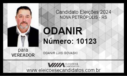 Candidato ODANIR 2024 - NOVA PETRÓPOLIS - Eleições