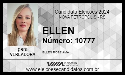 Candidato ELLEN 2024 - NOVA PETRÓPOLIS - Eleições